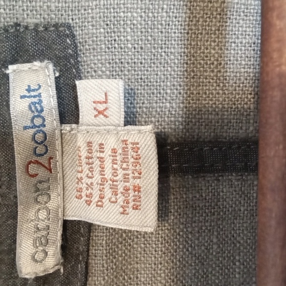 Carbon 2 Colbatvmens Enigma Blazer Ash Gray Linen Cotton Button Business Sz XL - Picture 4 of 10